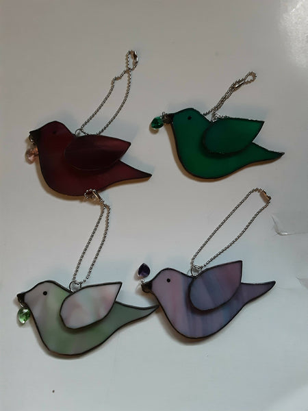 Small assorted stained glass birds